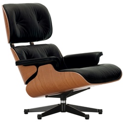 Vitra Lounge Chair XL Gestell Alu poliert/schwarz, Designer Charles & Ray Eames, 89x84x85-92 cm