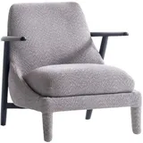 JVMöbel Ohrensessel Luxus 1 Sitzer Polster Stoff 87 x 83 x 70 cm Grau