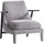 JVMöbel Ohrensessel Luxus 1 Sitzer Polster Stoff 87 x 83 x 70 cm Grau