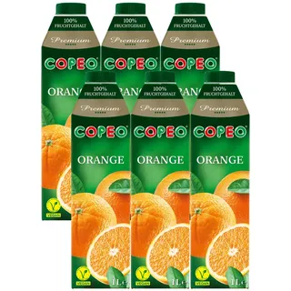COPEO Premium Orangensaft 100% Fruchtgehalt 1000ml 6er Pack