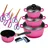 Aluguss Topf-Set 14-tlg. 3 x Kochtopf + Kasserolle + 5 x Schere berry