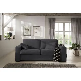 Home Affaire Schlafsofa »Roma Matratzenhöhe 14 cm« Dauerschlaffunktion, mit Unterfederung, Lattenrost, Matratze grau