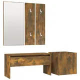 vidaXL Garderoben-Set Räuchereiche Holzwerkstoff