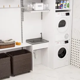 QLS Ausgussbecken Waschtrog Spülbecken Becken Kammer Garten Waschraum Werkstatt 10872 - Grau