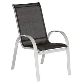 Merxx Amalfi Set 7-tlg. Tisch 150 x 90 cm inkl. Stapelsessel schwarz