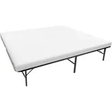 i-flair Metallbett Gästebett Klappbett LETTO 140x200 cm mit Matratze Slick 12cm Höhe Faltbett auf Füßen mit Stauraum