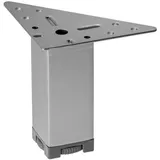 GedoTec Moderner Möbelfüße höhen-Verstellbarer - Marie | Höhe 100 mm | Metall Sofa-Fuß mit Regulierschraube | Schrankfuß Chrom matt | 4 Stück - Design Sockelfüße Silber mit Dreieck-Anschraubplatte