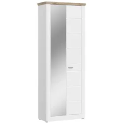 Garderobenschrank Michigan - Weiß Matt / Viking Oak