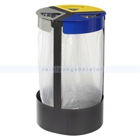 CITWIN Müllsackständer Rossignol Stahl 3x45 L gelb,grau,blau Müllsackhalterung zum Aufstellen oder zur Befestigung