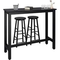 Woltu Bartisch, Schwarz, Holzwerkstoff, Metall, 120x100x40 cm, Esszimmer, Barmöbel, Bartische