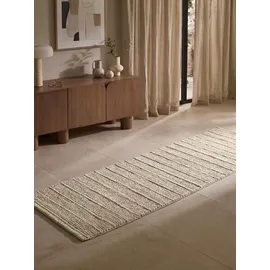 Ted Baker Parker auch als Läufer", natur weiß, B:80cm H:7mm L:250cm, Wolle, Teppiche, Wolle, Natur, handgewebt, Wohnzimmer, Schlafzimmer, Boho, Skandi