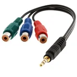 DeLock Cinch/Klinke Video Anschlusskabel 3x Cinch-Buchse - 1x Klinkenstecker 0,24m (62499)