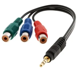 DeLock Cinch/Klinke Video Anschlusskabel 3x Cinch-Buchse - 1x Klinkenstecker 0,24m (62499)