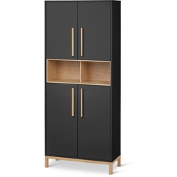 Tchibo - Bad-Hochschrank »Eklund« - 80x35x190cm - anthrazit - Holz / Eichenholz / Eichenholz