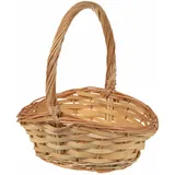 SIDCO Präsentkorb Geschenkkorb Weide oval Korb mit Henkel geflochten Weidenkorb 23x19cm