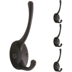 Mendler 4er-Set Garderobenhaken HWC-C75, Haken Wandhaken Kleiderhaken Set