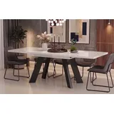 Endo-Moebel Esstisch Como Esstisch 130–210cm ausziehbar für 8 Personen, Tischbeine schwarz, Ausziehbar 130-210 cm (2x40 cm); Platte 36mm; 4 Beine; schwarz matt weiß