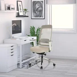 HJH Office CHIARO T2 WHITE Netzstoff Beige/Grau