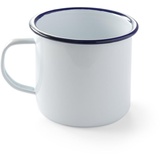 Hendi Becher, Tasse, mit Henkel, mit einem schönen blauen Rand, Abriebfest, Kaffeetasse, Kaffeebecher, Teebecher, 0,52L, ø100x(H) 90mm, emaillierter Stahl