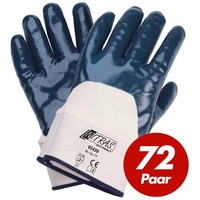 Nitras Nitril-Handschuhe NITRAS Nitrilhandschuhe 03430 3/4 Beschichtung - VPE 72 Paar (Spar-Set) blau