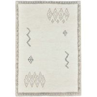 Theko | marokanischer Berber Teppich handgeknüpft aus 100% Schurwolle | Hadj | mit Muster | Farbe: Jaspe | 60 x 120 cm