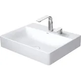 Duravit DuraSquare Waschtisch 2353600040 60 x 47 cm, ohne Überlauf, mit Hahnlochbank, 2 Hahnlöcher, weiß