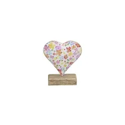 Deko Herz mit Blüten bunt 660430012998 10x5x12,5cm