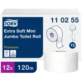 TORK Toilettenpapier Mini Jumbo 3-lagig weiß 12 Rollen à 120 m,