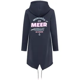 Zwillingsherz Jerseymantel "Meeresglück" mit großem Motiv am Rücken blau S/M (36/38)