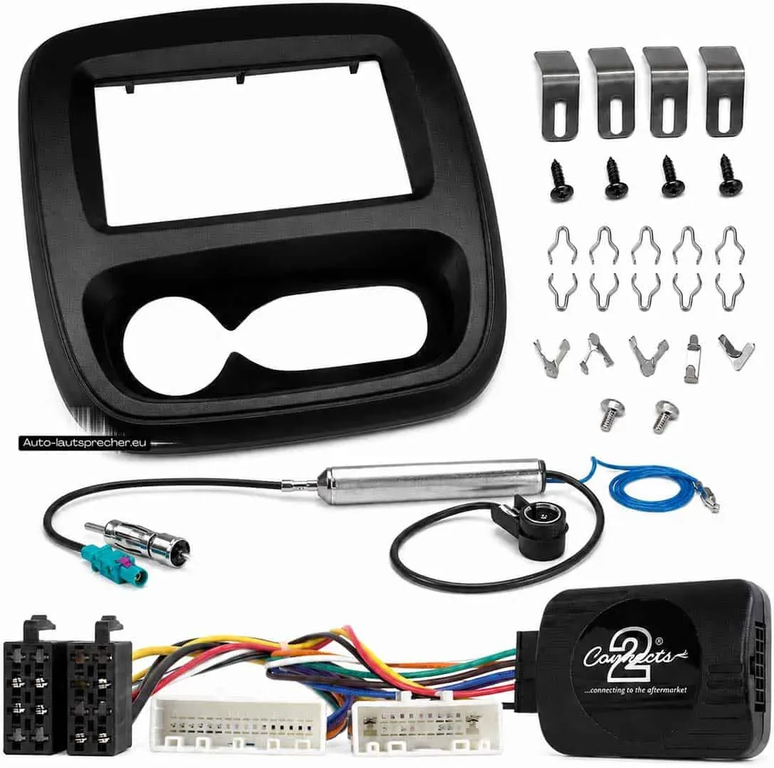 Renault Trafic III 2 DIN 9 Zoll Radioblende mit LKF Einbauset