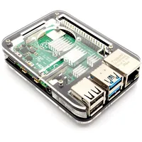 BerryBase Slim Acryl Gehäuse für Raspberry Pi 4, stackable, transparent/schwarz
