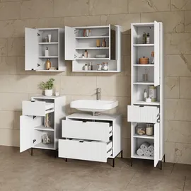 livinity® Waschbeckenunterschrank Aterno, Weiß, 70 x 63 cm mit 2 ausziehbaren Schubladen