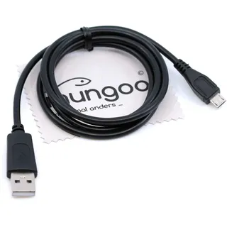 USB Ladekabel passend für Xiaomi Redmi 12C, Redmi A2, Redmi 10A, Redmi A1 Micro-USB 1m Datenkabel mit mungoo Displayputztuch