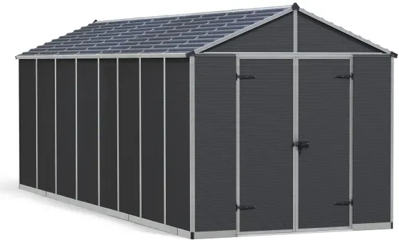 Palram-Canopia Gerätehaus RUBICON 8x20 BxT 237x602cm 13,7m2 Polycarbonat 10mm grau