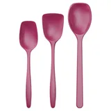 Rosti Classic Kochlöffel Set 3-Teilig, Hochwertiges Küchenhelfer Set mit 2 Kochlöffel & 1 Backlöffel, aus Kunststoff, Hitzebeständig, Bruchsicher, Spülmaschinenfest, Beetroot