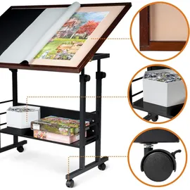 luxuskollektion Jigsaw Puzzle Table Board with Cover Easel Height Adjustment 1500