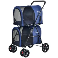 Costway 2 Etagen Hundewagen 16 kg Blau