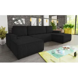 Sofnet Wohnlandschaft Cord 2-Sitzer Schwarz