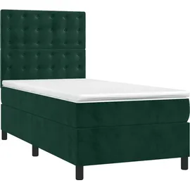 vidaXL Boxspringbett 100 x 200 cm Dunkelgrün