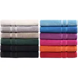 GREEN MARK Textilien 2er Set Badvorleger Badematte - Premium Qualität - 100% Baumwolle - 50 x 80 cm - Duschvorleger Duschmatte Doppelpack - Farbe: Rot