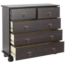 Home Affaire Kommode HOME AFFAIRE "Finca", braun (dunkelbraun), B:82cm H:78cm T:30cm, MDF, Massivholz, Sideboards, Kommode, aus massivem Kiefernholz, mit Schubladen für Stauraummöglichkeiten