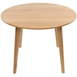 holz4home® Runder Tisch aus Massivholz Eiche I Tisch aus Eichenholz Wohnzimmertisch Küchentisch aus Holz I Moderner Look Beine angeschrägt I Eichentisch Massiv Rund Esstisch Esszimmertisch (115 cm)