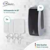 SET: Schaumseifenspender SENSOR, berührungslos Blanc Cosmos versch. Farben+3x 1-Liter Schaumseife mild - PRODUKTSET : Farbe - Silber / Schwarz Far...