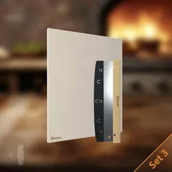 CLP Pizzastein 30x38x1,5 cm weiß + Pizzaschneider