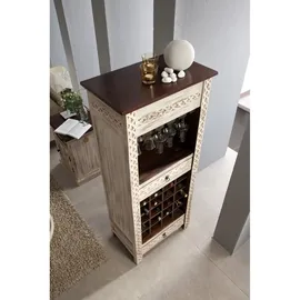 MASSIVMOEBEL24.DE Weinregal 60 x 36 x 140 cm Weiß