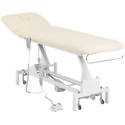 physa Massageliege elektrisch - 1 Motor - 100 W - 207 x 68 x 53 - 92 cm - 200 kg - weiß /beige PHYSA LILLE BEIGE