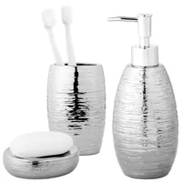 Navaris Premium Badset - Luxuriöses Badezimmer Set in Silber