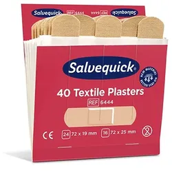 6 Sets Cederroth Salvequick Textile Pflaster (40 Stück) braun , Refill