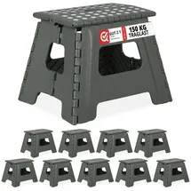 Relaxdays Klapphocker faltbar L hellgrau 10er Set Weiß,Grau