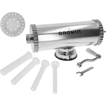 BROWIN BROWIN® Manuell Wurstfüller aus Edelstahl 311020 | 2,5 kg horizontale Wurstmaschine | Wurstfüllmaschine für Küche und Restaurants | Wurstpresse | Machine für hausgemachte Wurst, Cevapcici & Cannelloni